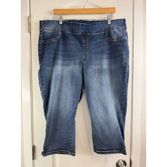 Lane Bryant Denim - Lane Bryant Mid Rise Pull On Jegging Pedal Jeans Flex Magic Waistband Women's 22